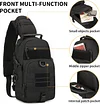 Milit&auml;r Brusttasche Taktisch Sling Rucksack Molle Schultertasche Klein Umh&auml;ngetasche Wasserdicht Outdoor Crossbody Daypack f&uuml;r Wandern Radfahren Trekking Herren Damen - Schwarz