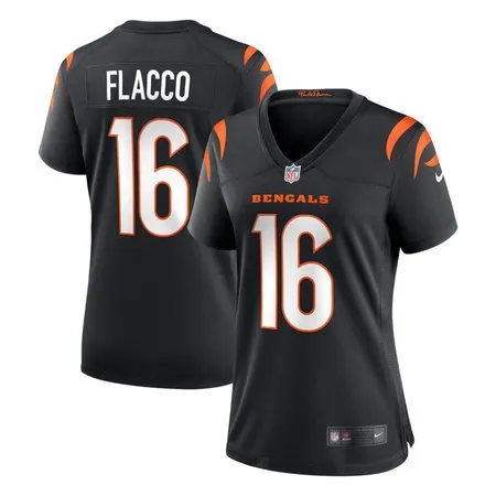 Women's Cincinnati Bengals #16 Joe Flacco  Black Team Game Jersey