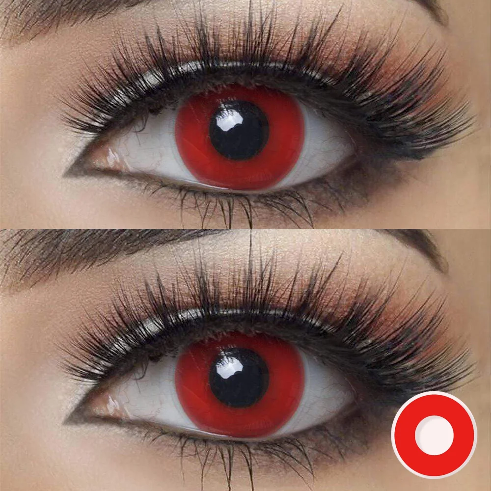 Red Colored Halloween Contact Lenses 14.0mm Cosplay