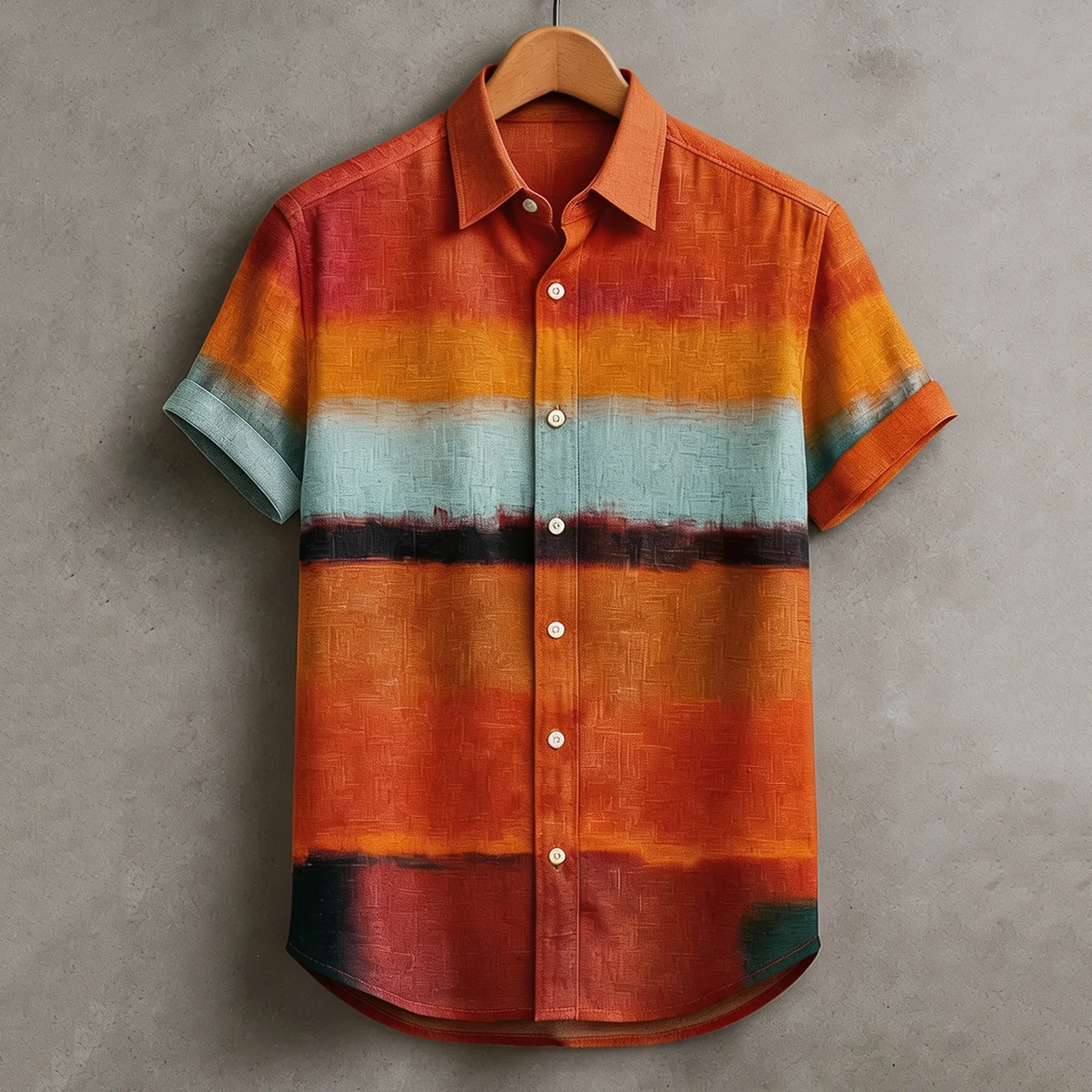 Mid-century Style Geometric Art Print Men's Short Sleeve Shirt  artssus