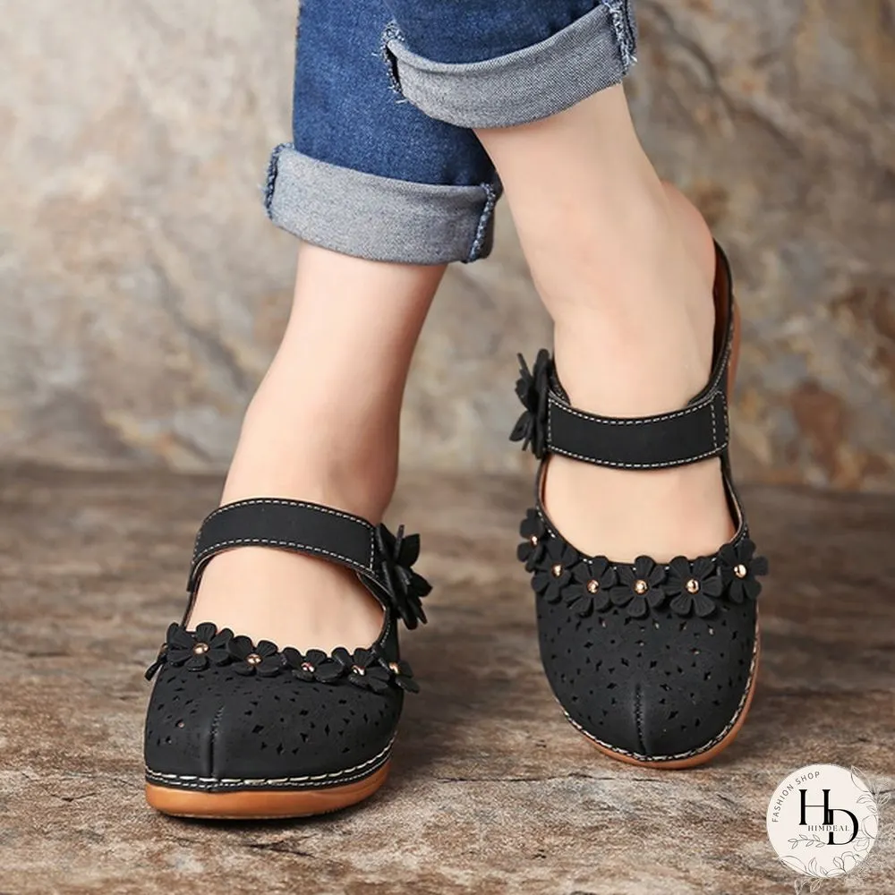 Fashion Women Vintage Style Sandals Flats Shoes Summer Casual Shoes Vintage Shoes for Women Leather Shoes Plus Size