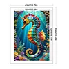 (Big Size)Seahorse - 11CT Stamped Cross Stitch - 40*60cm - Animal