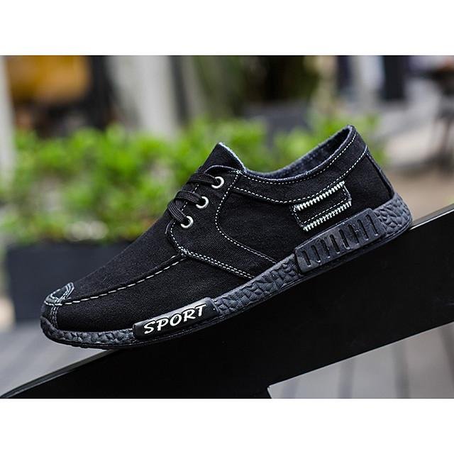 Men's Summer / Fall Daily Oxfords Canvas Dark Grey / Black / Blue