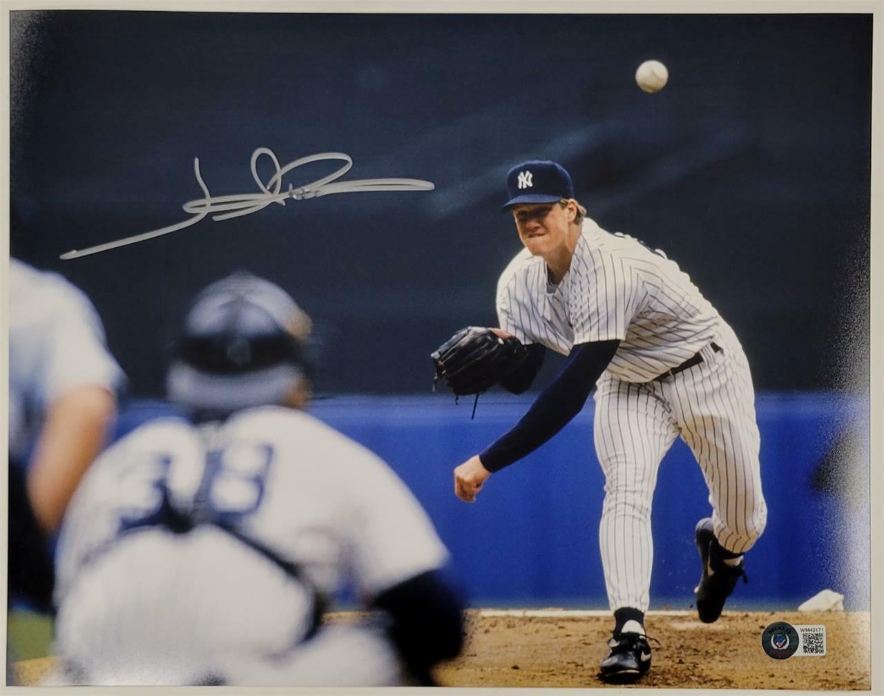 Jim Abbott signed New York Yankees 11x14 Photo Poster painting Autograph ~ Beckett BAS Witness