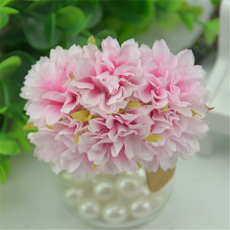 6pcs/lot New Arrival Silk Scrapbooking Mini Artificial Rose Flowers Bouquet For Wedding Decoration DIY Wreath Home Craft Flower