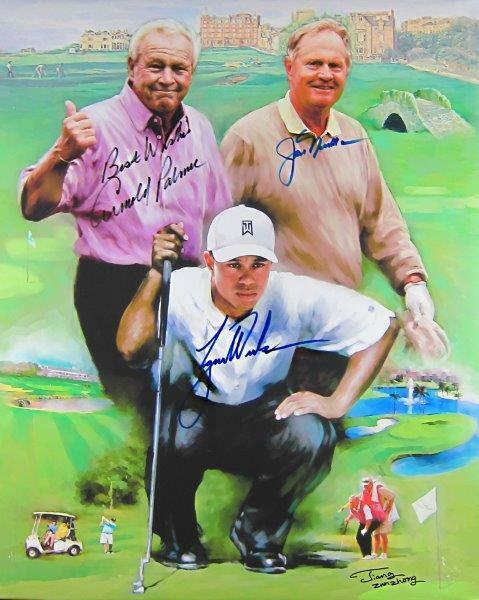 REPRINT - JACK NICKLAUS - ARNOLD PALMER - TIGER WOODS Signed 8x10 Photo Poster painting Poster