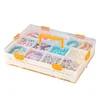 (US Only)2 Layers Plastic Bead Storage Box DIY Art Craft Accessory Organizer Case(Orange)