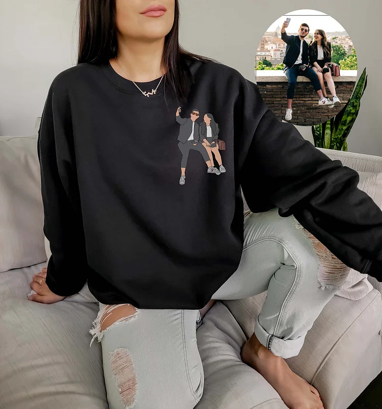 Printed Photo Couple Sweatshirt