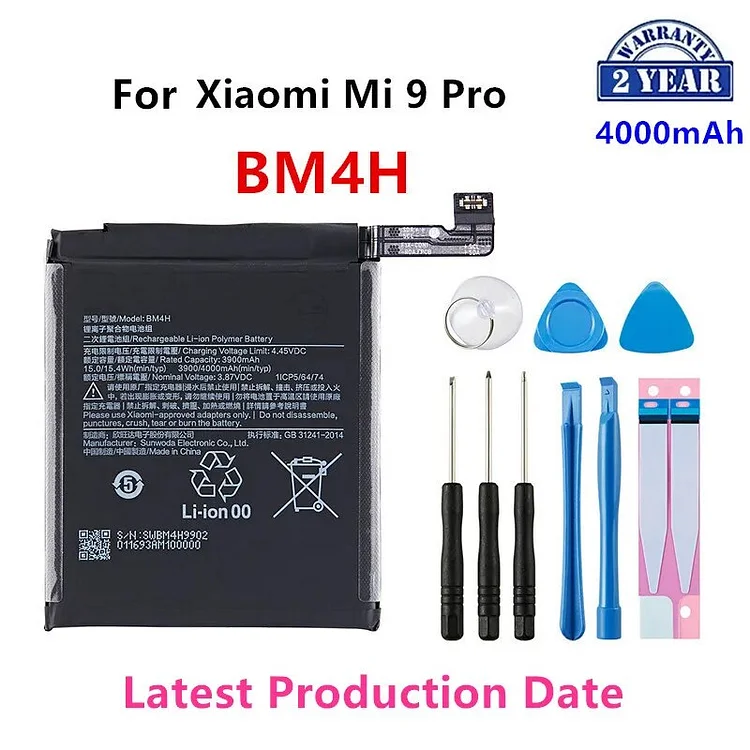 100% Orginal BM4H 4000mAh Battery For Xiaomi 9 Pro Mi 9 Pro Mi9 Pro 5G version Phone Replacement Batteries +Tools