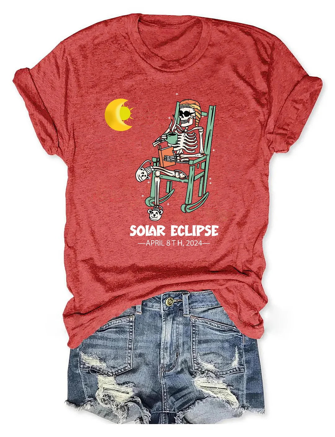 Funny Solar Eclipse Skeleton T-shirt