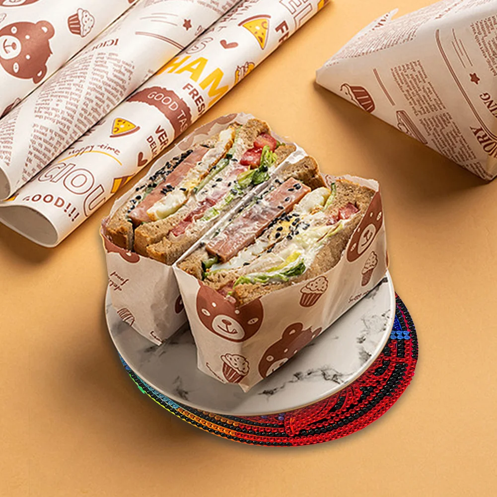 DIY Wolf Double Sided Wooden Diamond Painting Hanging Pendant for Wall Decor