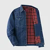 Men's Western Plaid Flannel Denim Casual Jacket by Inlyline