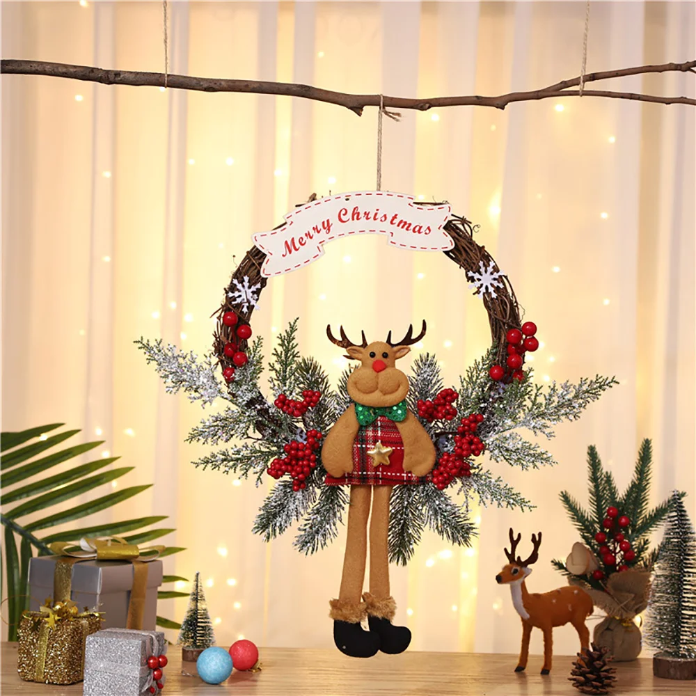 Christmas simulation cute cartoon doll garland window decorations