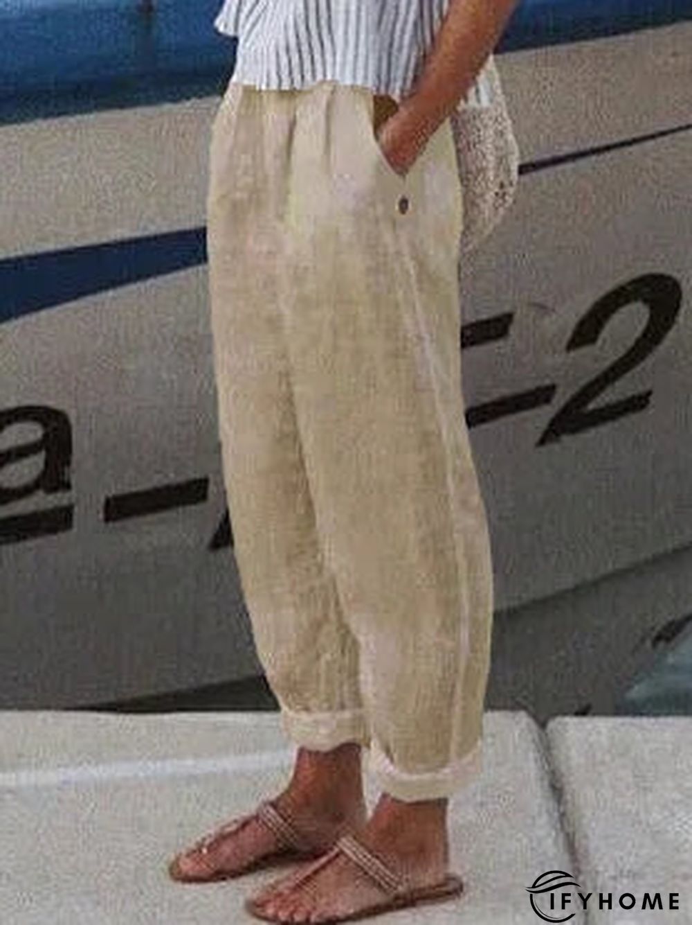 Cotton Loosen Solid Linen Pants | IFYHOME