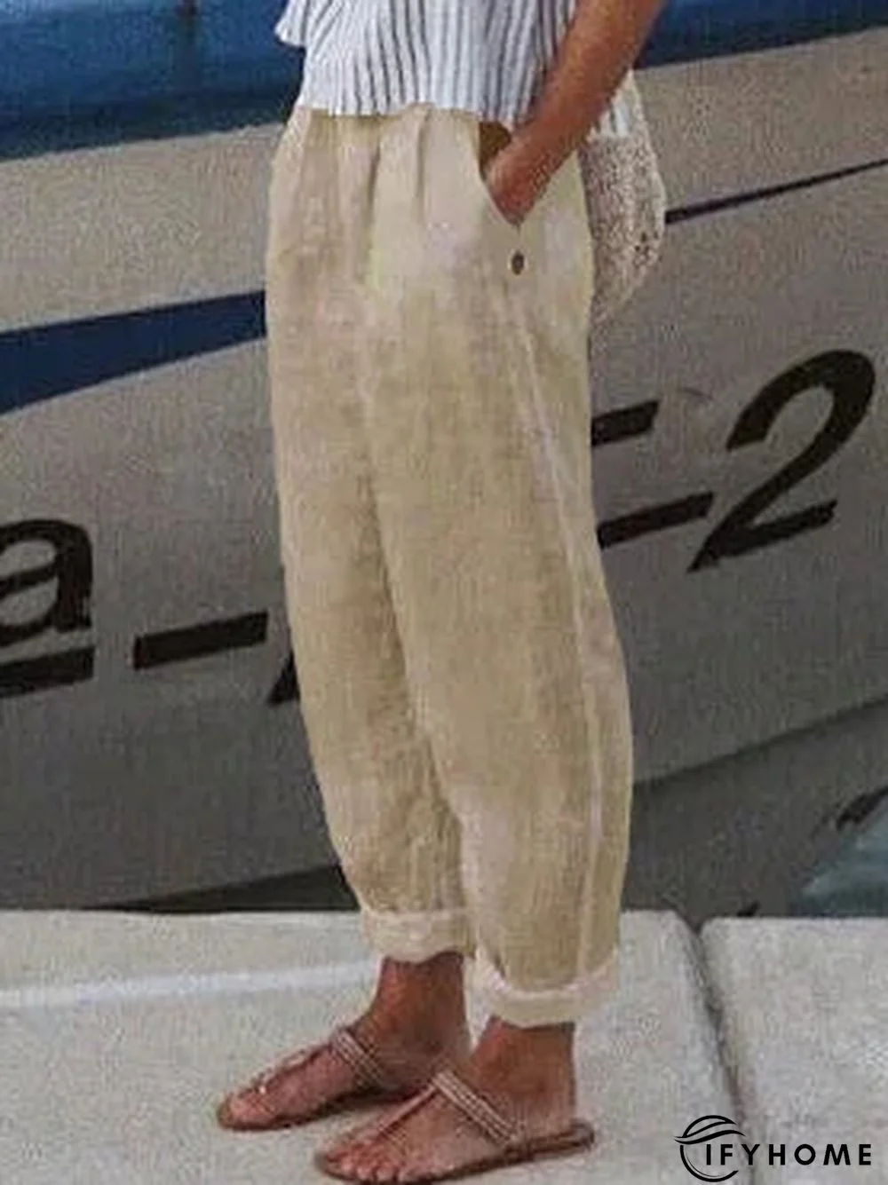 Cotton Loosen Solid Linen Pants | IFYHOME