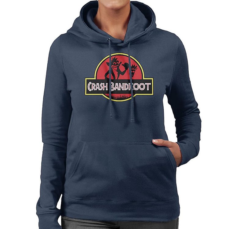 Crash Bandicoot Jurrassic Park Women's Hooded Sweatshirt