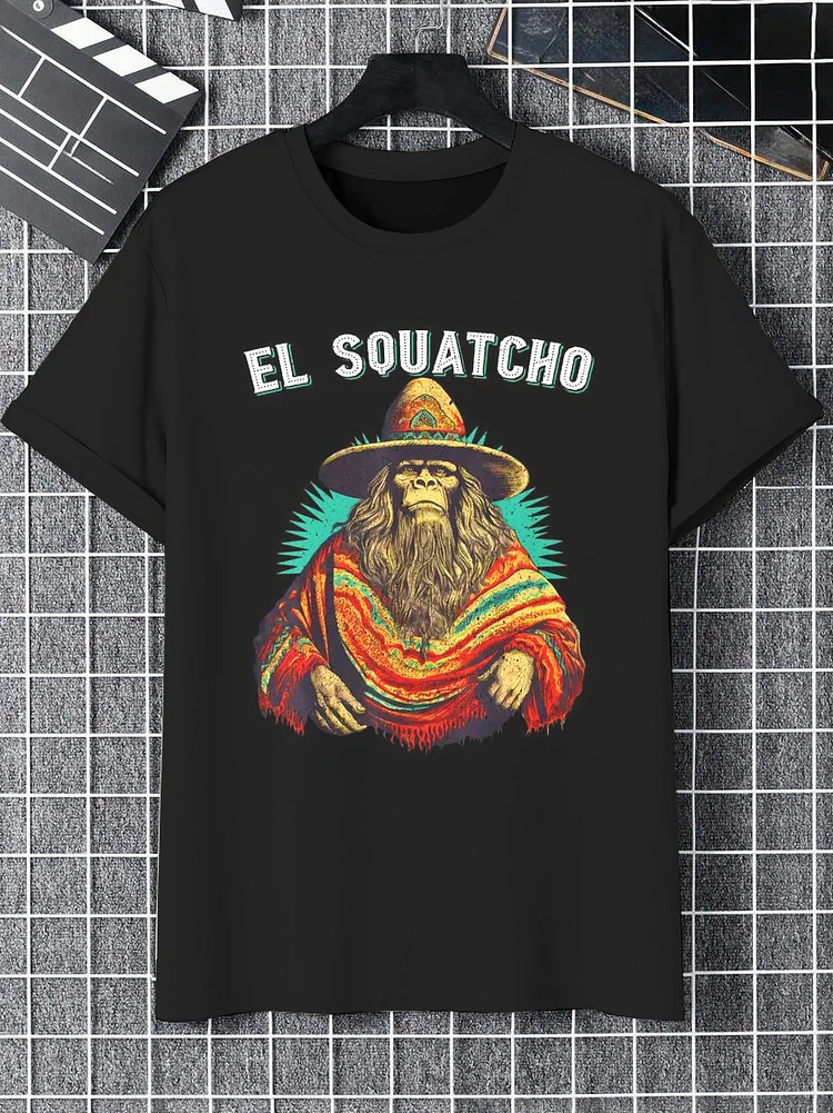 Men's Hippie Gorilla Graphic Print Casual T-Shirt