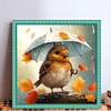 Bird Holding Umbrella - 11CT Stamped Cross Stitch - 40*40cm