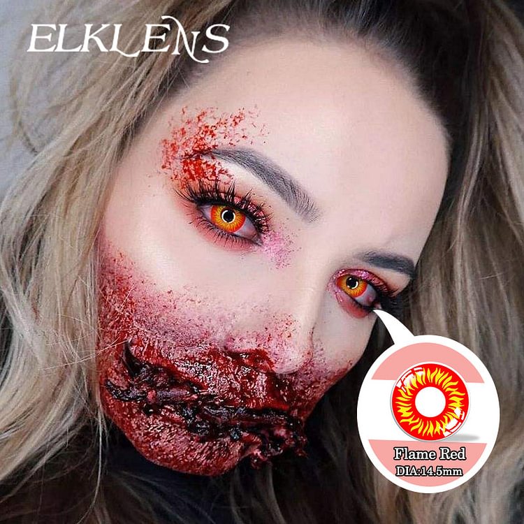 Halloween Flame Red Cosplay Contact Lenses