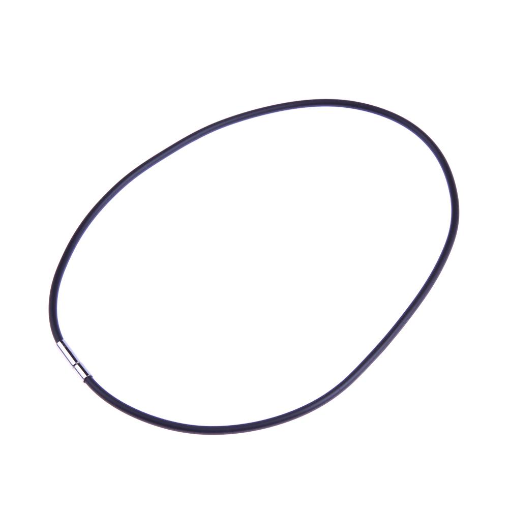 

3mm Black Rubber Cord Choker Chain Necklace Women Men Jewelry 16/18/24inch, 18 inch, 501 Original