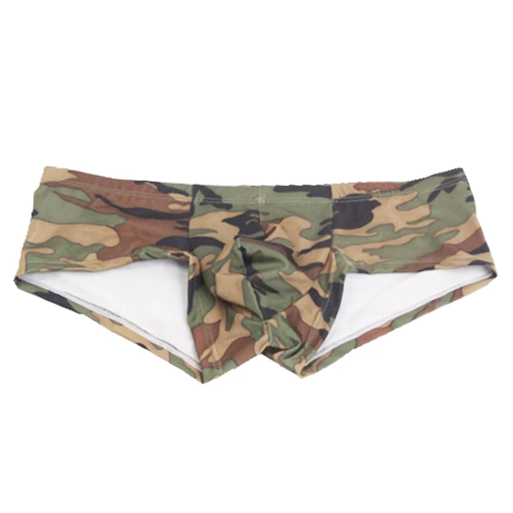 Aonga Men's Briefs Breathable Camouflage Low Waist Underwear Boxers Shorts Underpants Comfy Sports Shorts Fashion Boxers Male Lingerie aonga