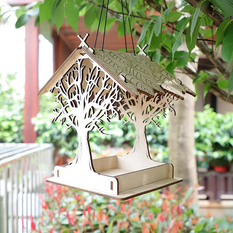 Wooden birdhouse Garden bird feeder Wooden bird house Garden gifts