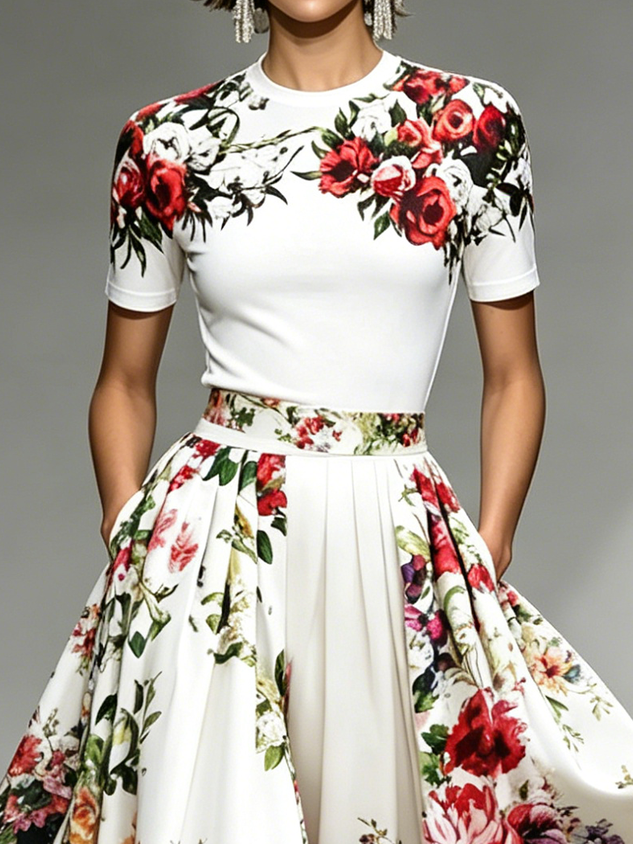 Urban Floral Crew Neck T-shirt mysite idetrend
