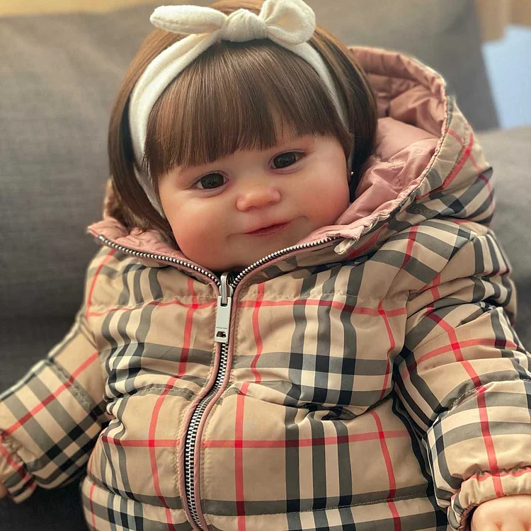[Kids Gifts 2024] 20'' Realistic and Lifelike Reborn Baby Girl Innocent and Cute Gladys with Brown Bright Eyes Rebornartdoll® RSAW-Rebornartdoll®