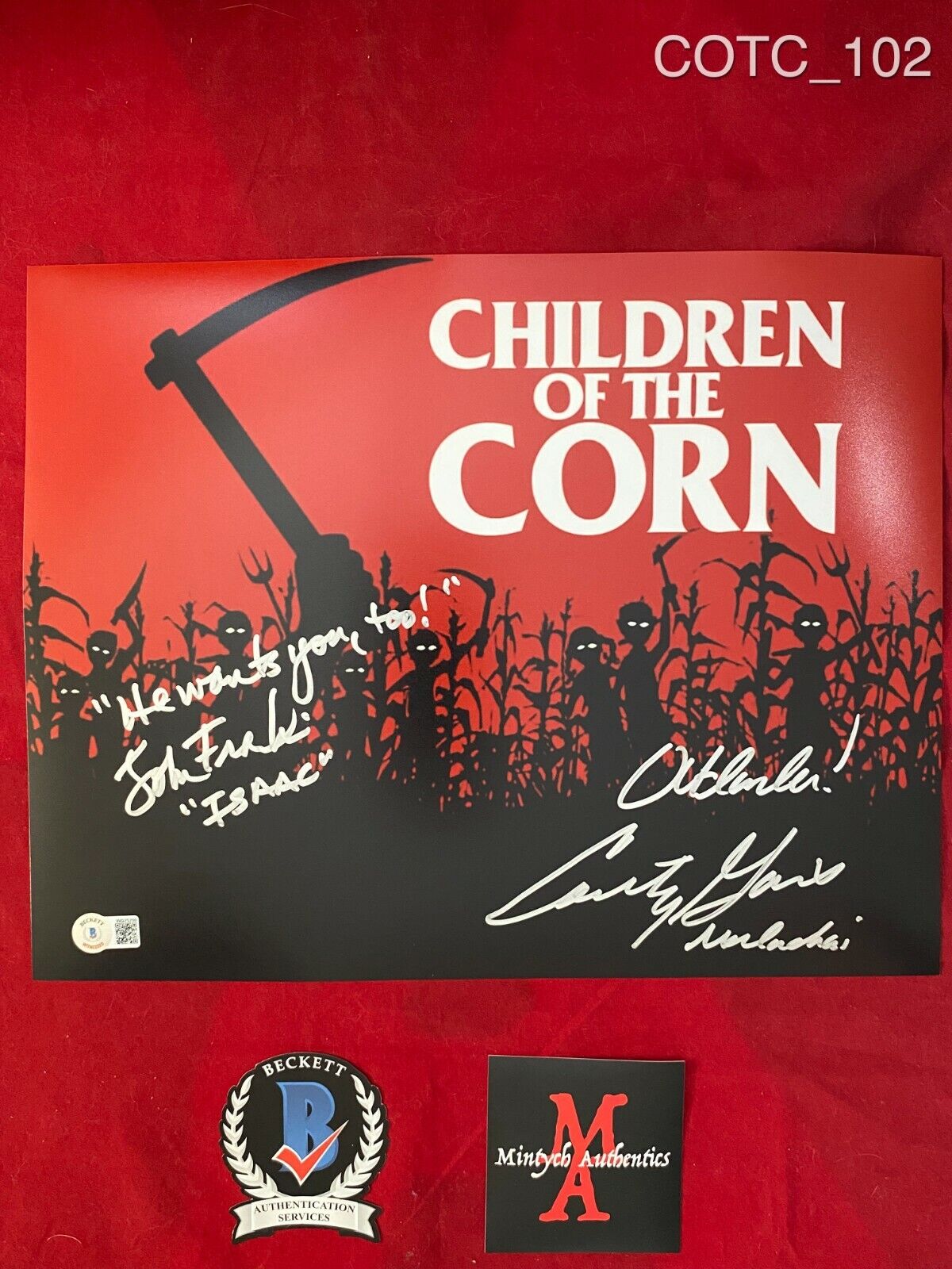 JOHN FRANKLIN & COURTNEY GAINS SIGNED 11x14 Photo Poster painting! CHILDREN OF THE CORN! BECKETT