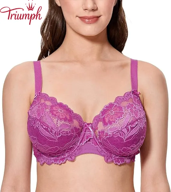 Triumph - 3 piese 🔥Sutien de damă cu acoperire completă, fără armătură, din dantelă