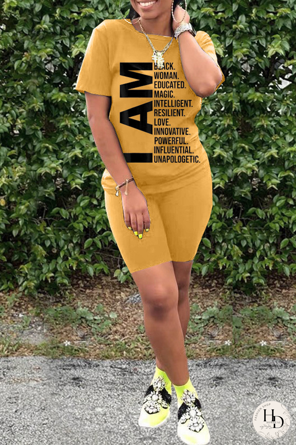 Black Casual Print Split Joint O Neck Short Sleeve Two Pieces