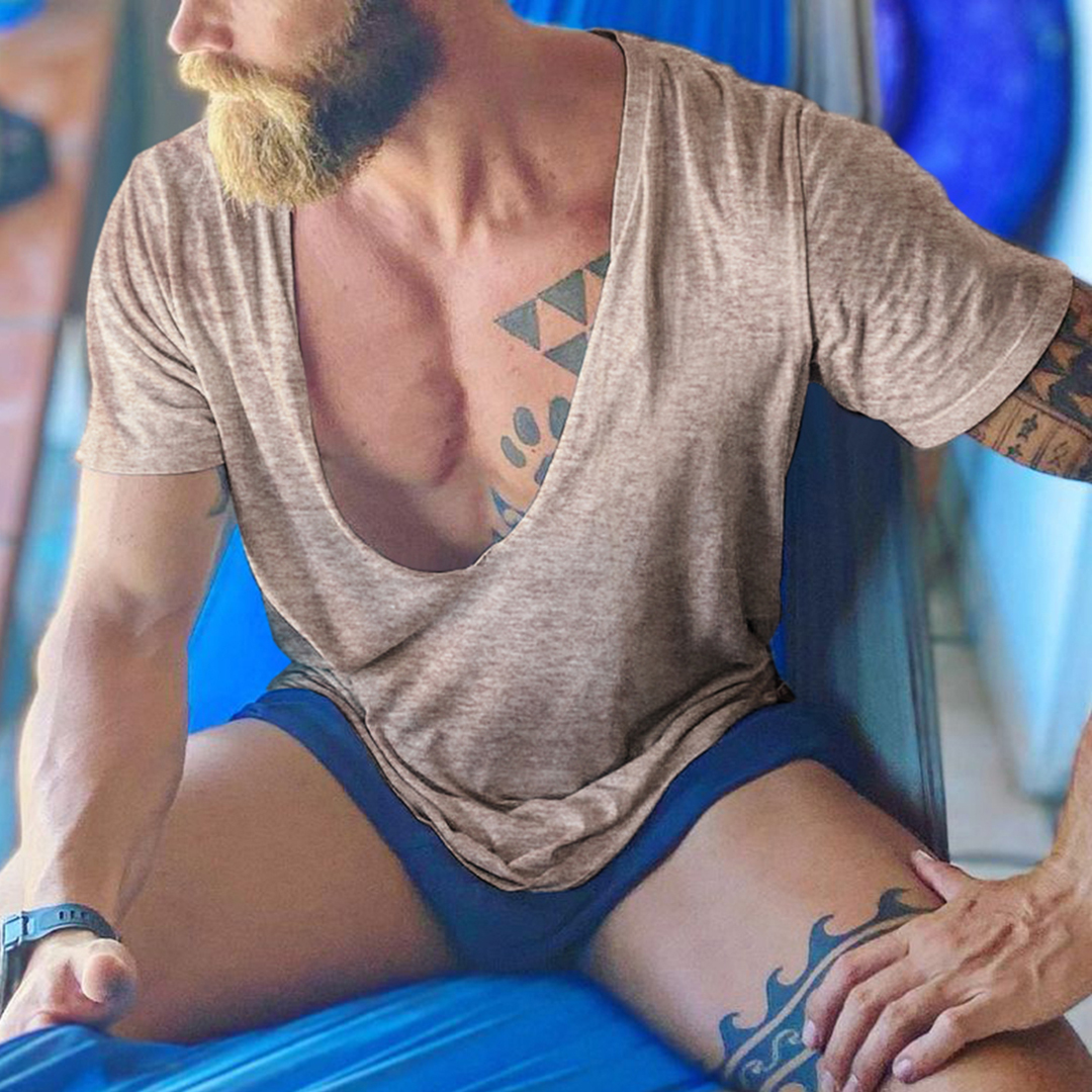 Men's Summer Casual V-Neck Cotton T-Shirt