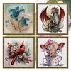 4 PCS Animal - Full Embroidery 3 Strands 11CT Stamped Cross Stitch - 40*40CM