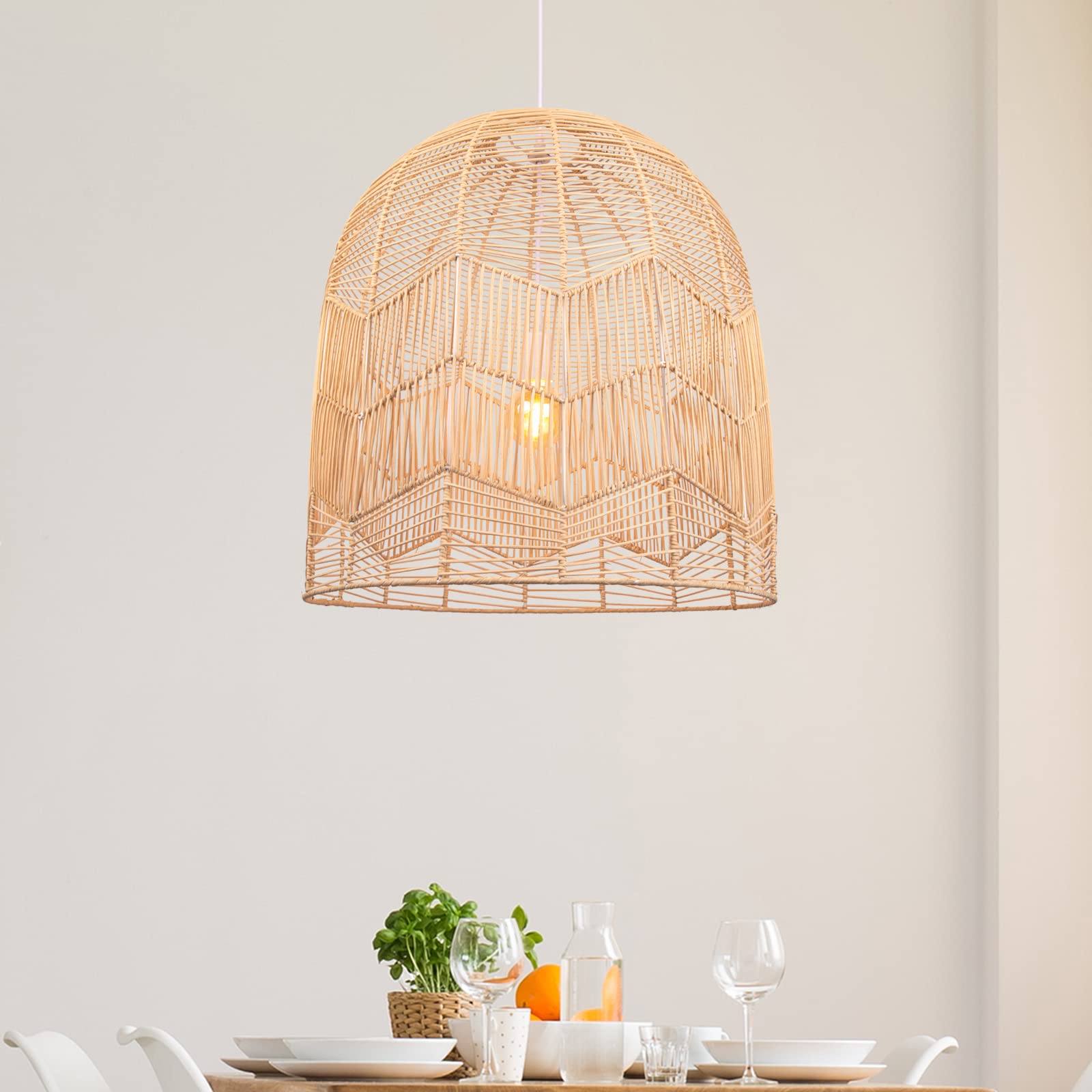 Arturest Pendant Light Basket Rattan Pendant Lamp Shades For Living Room