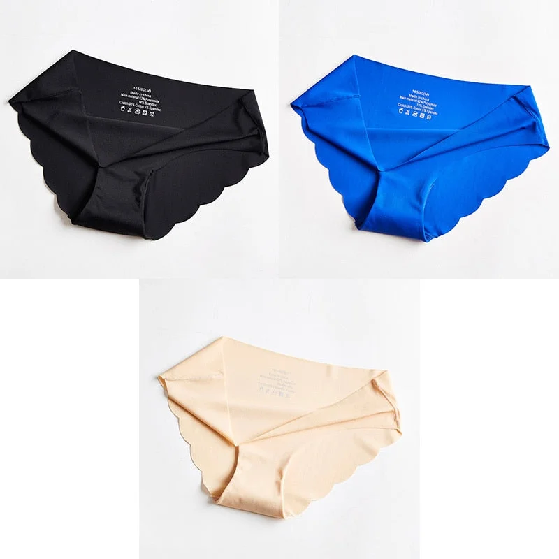 3pcs Seamless Panty Set Underwear Female Comfort Intimates Fashion Ladies Hot Sale Mid-Rise Briefs Panties Women Sexy Lingerie