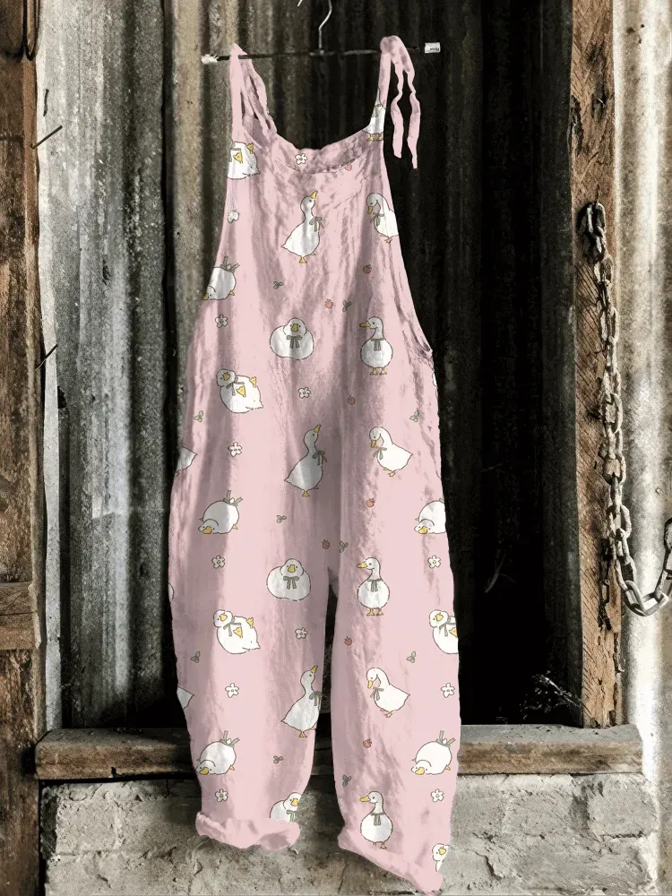 Lovely Duck Print Casual Jumpsuit