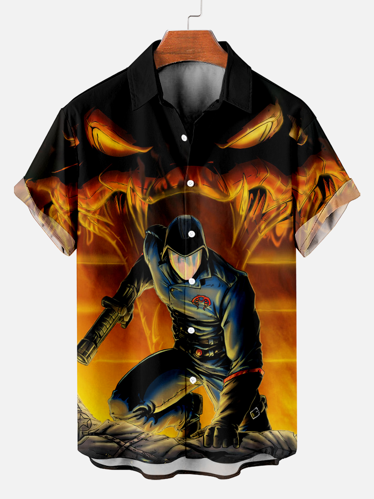 Retro Classic Movie Commander Warrior Short Sleeve Shirt PLUSCLOTHESMAN
