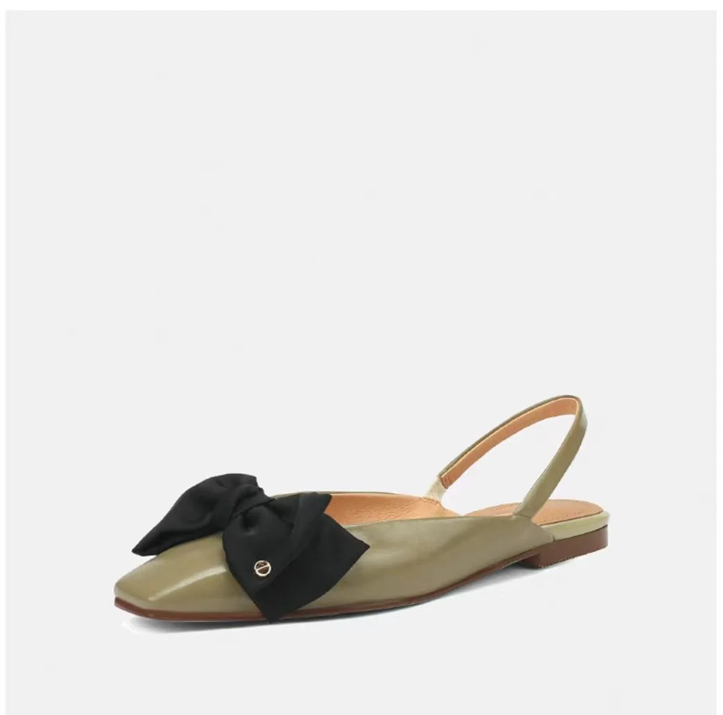 Yyvonne Yyvonne Knot Red Baotou Sandals Female Summer New Square Head Temperament Low Heel Single Shoes Female After Empty Shoes Niche Flat Shoes