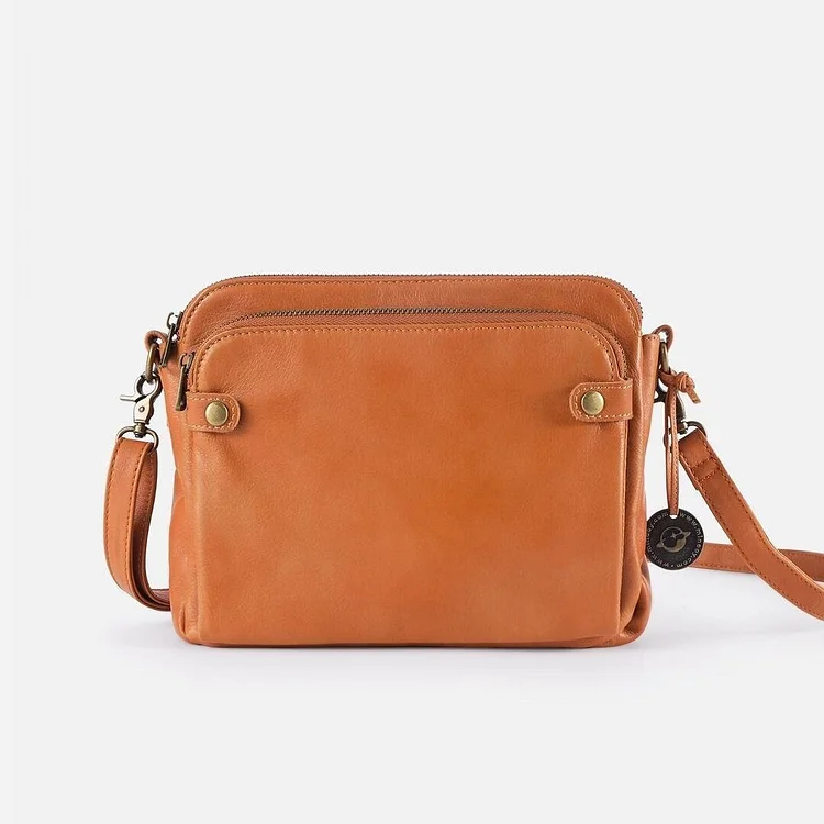 Fashion Multifunctional Three-layer Leather Crossbody Shoulder Bag