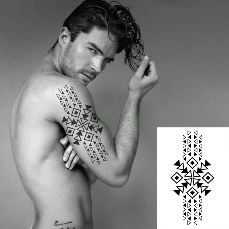 Waterproof Temporary Tattoo Sticker Broken Roman Clock Gear Big Size Body Art Flash Tatoo Fake Tatto Stickers for Girl Men Women