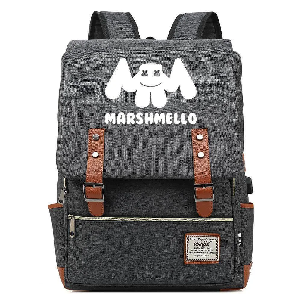 Buzzdaisy DJ Marshmello Canvas Travel Backpack School Bag