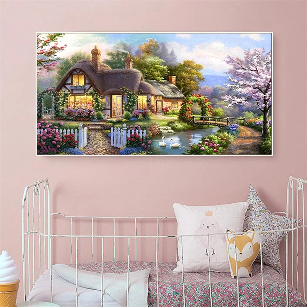 Diamond Painting - Full Round Drill - Garden Cottage(100*50cm)