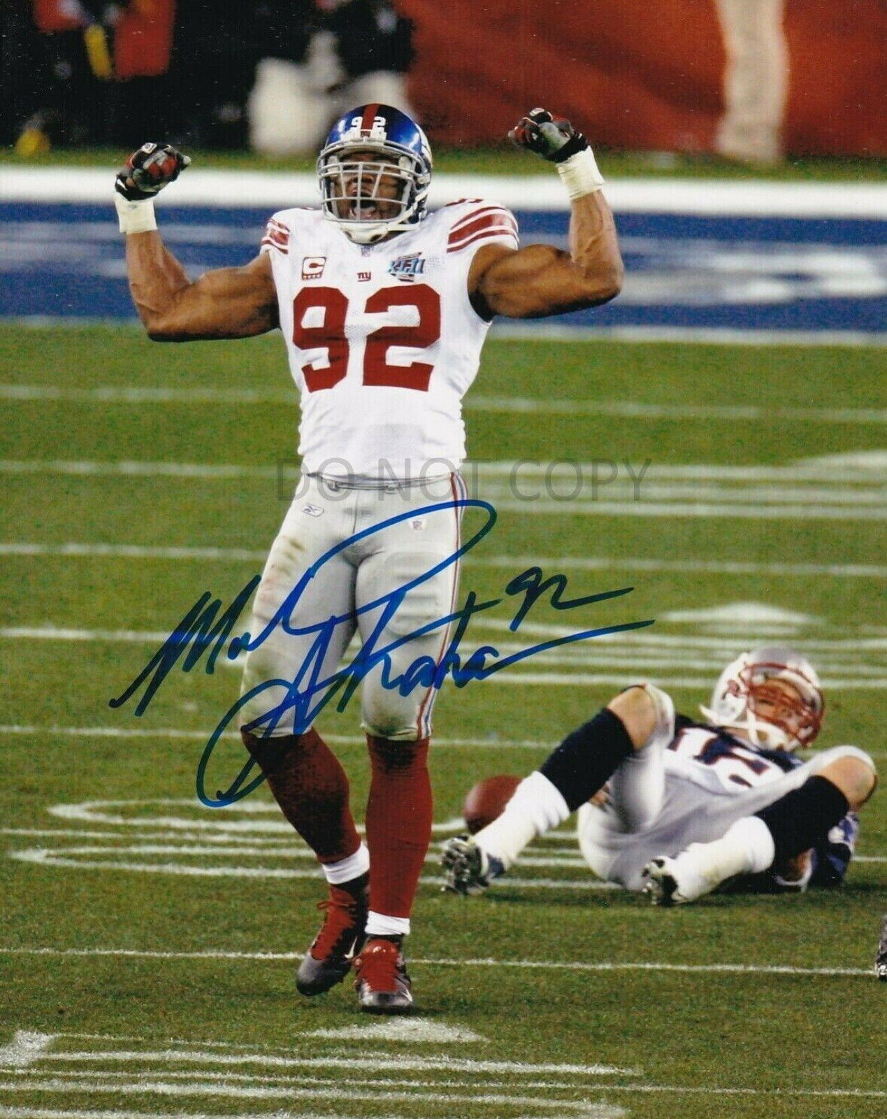 Michael Strahan Autographed Signed 8x10 Photo Poster painting NFL HOF NY Giants REPRINT