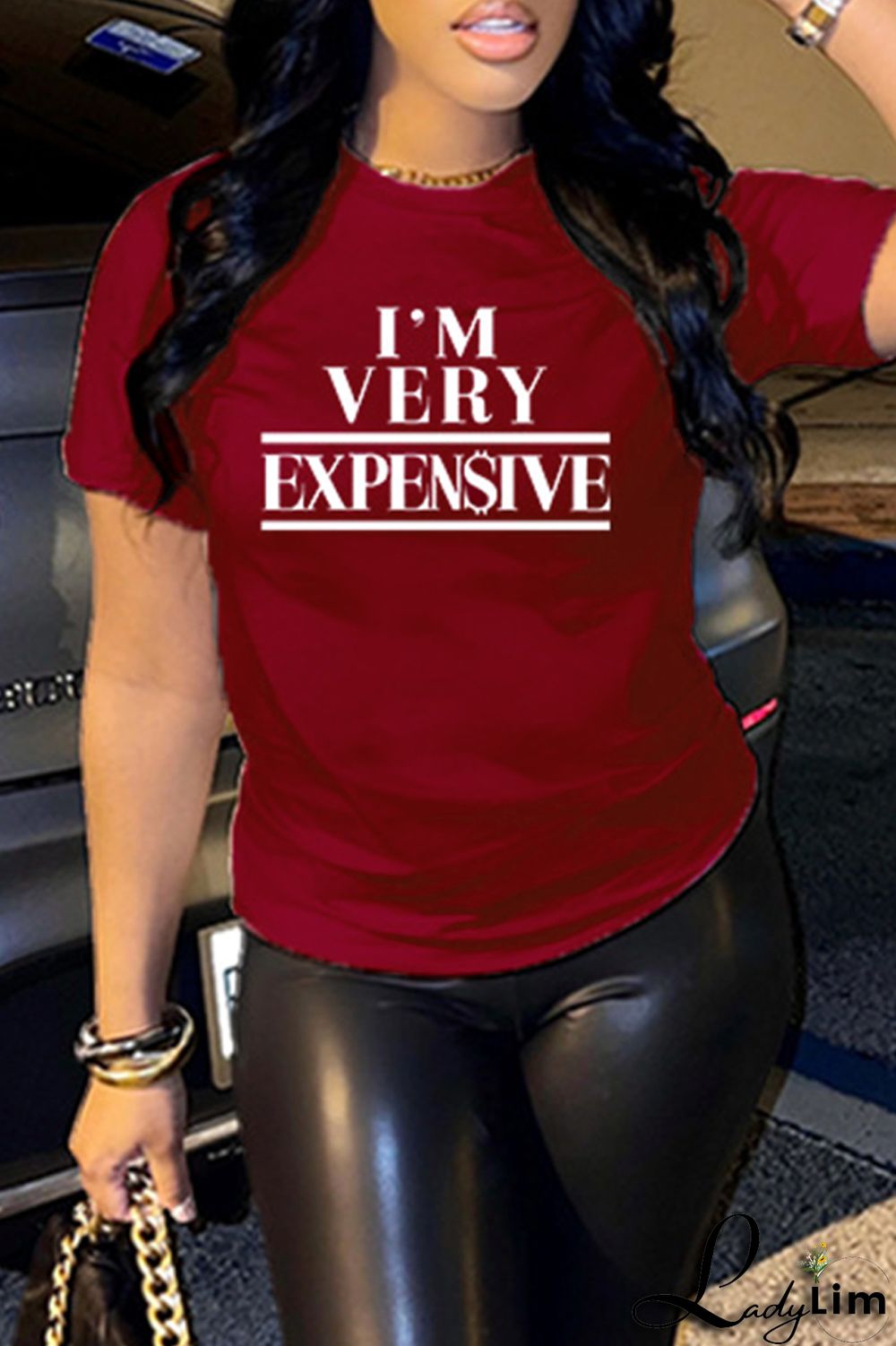 Blue Fashion Casual Letter Print Basic O Neck T-Shirts