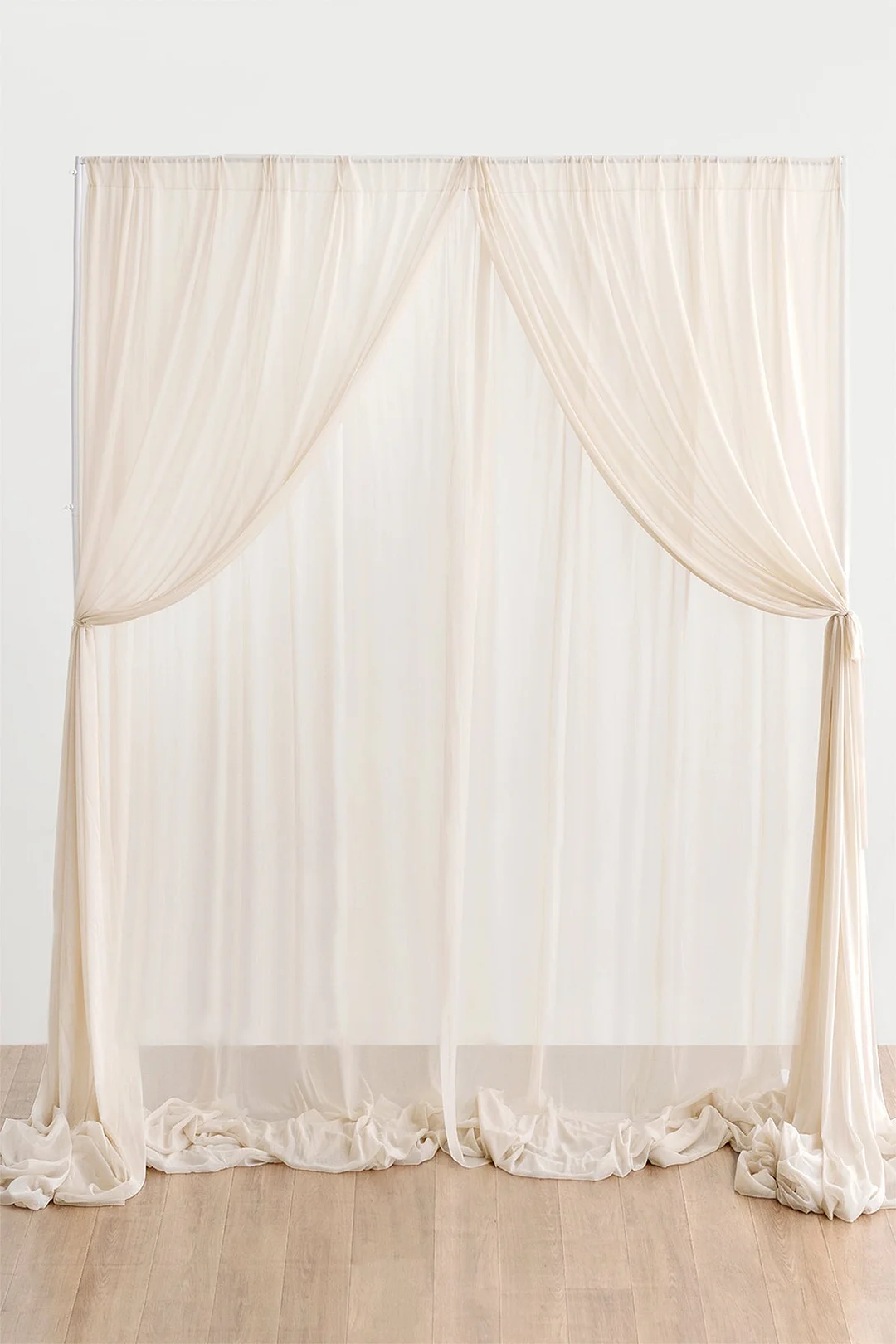 2-Layer Wedding Backdrop Curtains 59" x 10ft (Set of 2) - 8 Colors