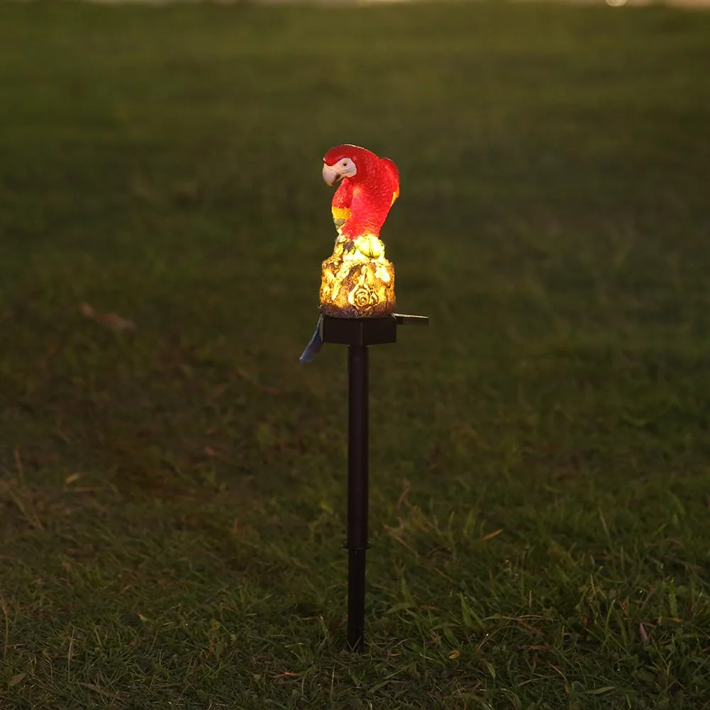 Solar Power LED Parrot Lawn Light Waterproof Garden Landscape Lamp (Red)