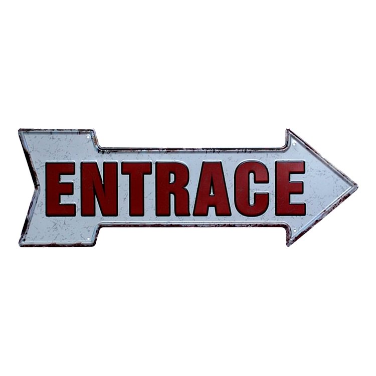 Welcome Exit Way Out Gas Oil - Arrow Shape Vintage Tin Sign - 45*16CM