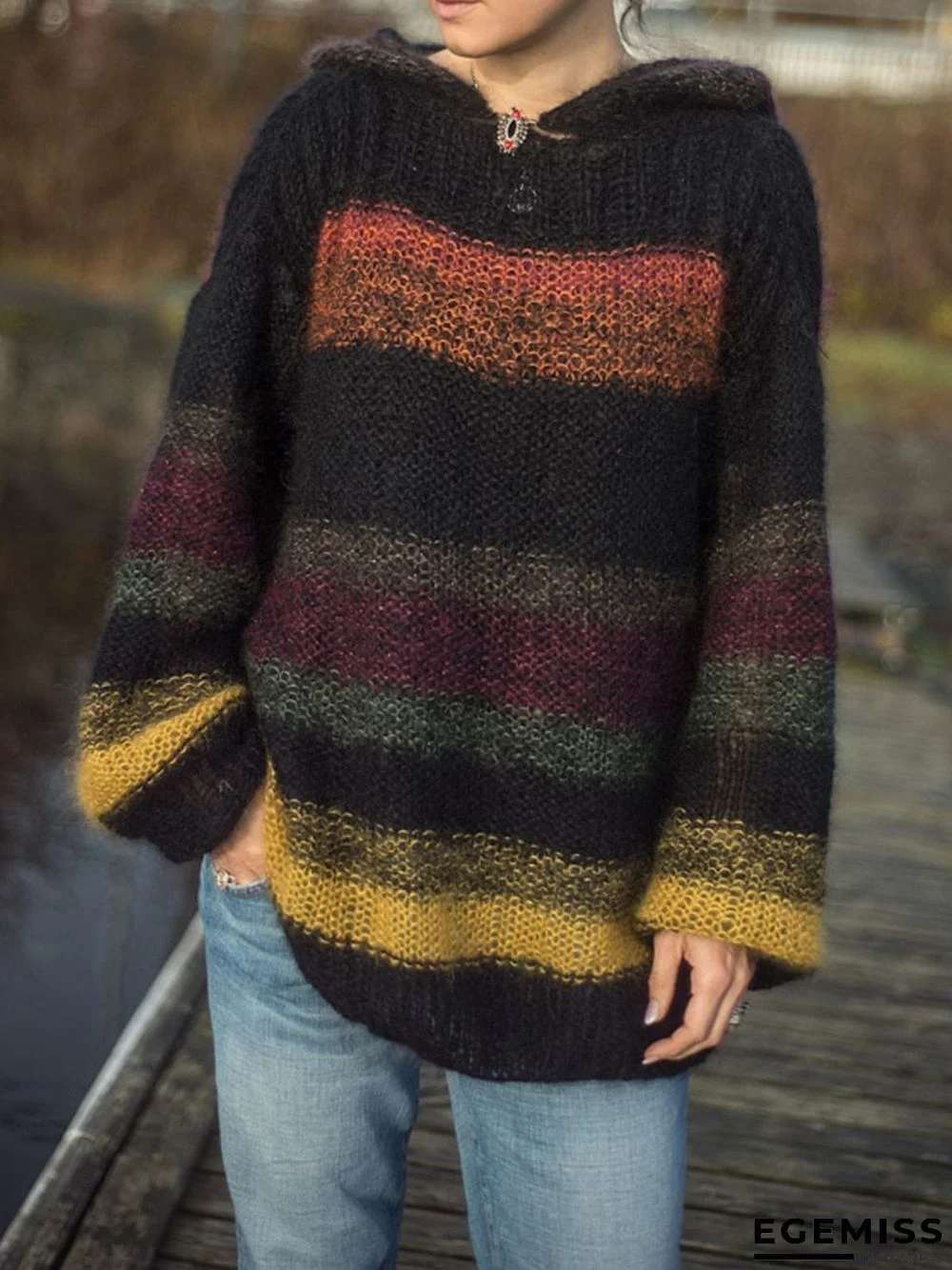 Hoodie Casual Color-Block Sweater | EGEMISS
