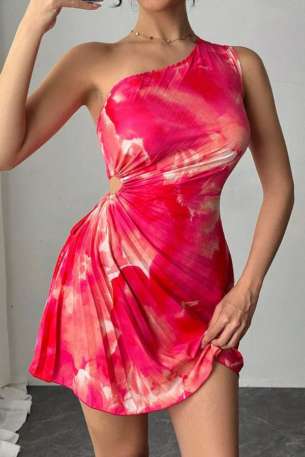 Fashion Print Cutout Design Casual Mini Dress