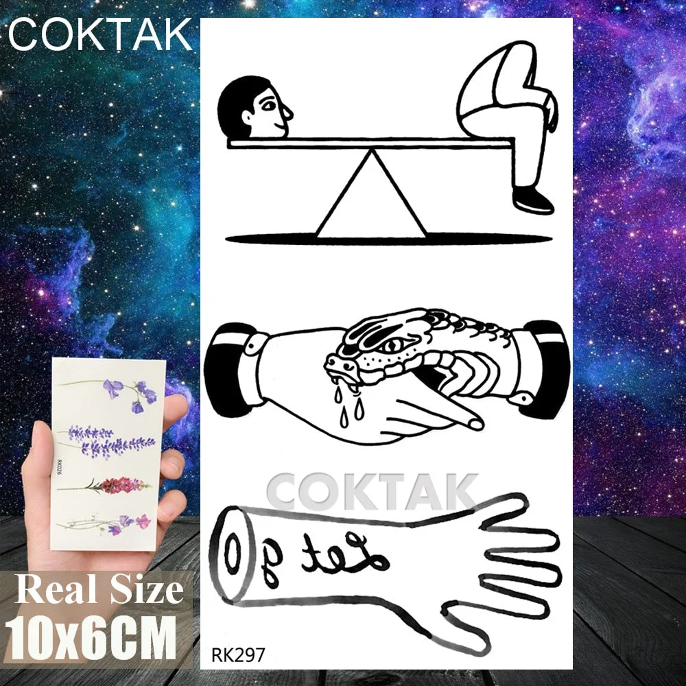 Sexy Red Lips Tooth Tongue Temporary Tattoos Sticker For Adult Body Art Painting Chest Tatoos Fake Waterproof Tattoo Paper